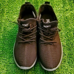 Pony Black Easy Slip On Mens Tie Sneaker